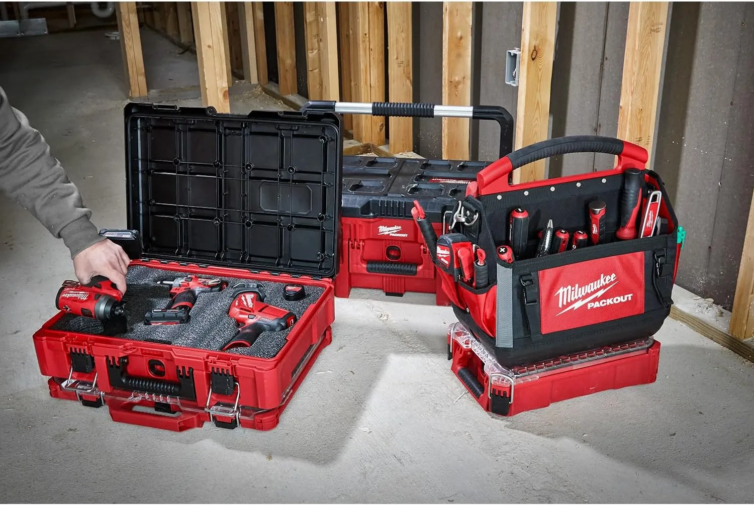 Milwaukee 48-22-8450 PACKOUT Tool Case with Foam Customizable Insert