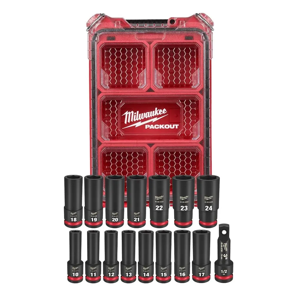 Milwaukee Shockwave Impact Duty 1/2" Drive 16-Piece Metric Socket Set