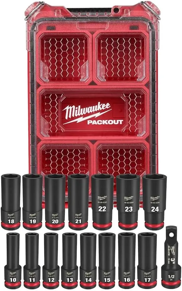 Milwaukee Shockwave Impact Duty 1/2" Drive 16-Piece Metric Socket Set
