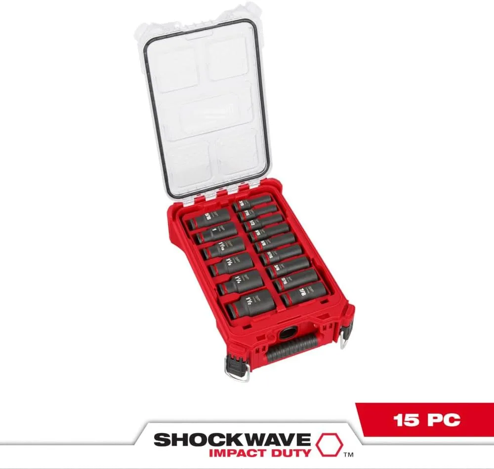 Milwaukee Shockwave Impact Duty 1/2in Drive 15-Pc SAE Socket Set