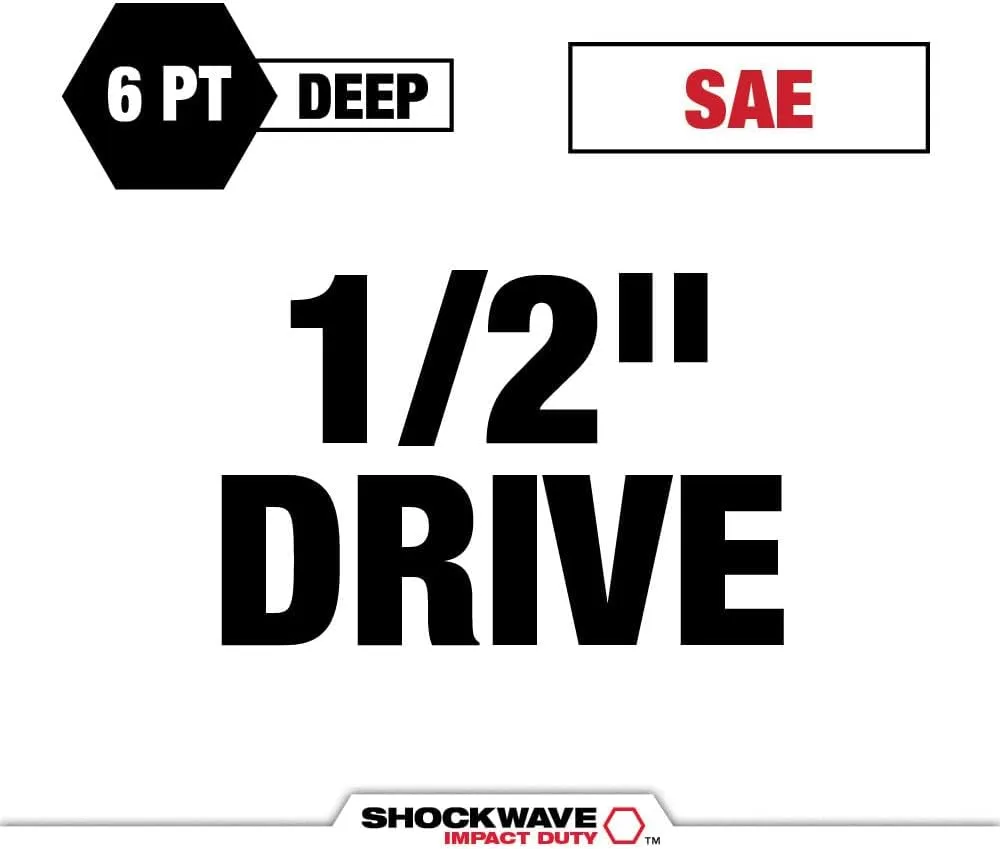 Milwaukee Shockwave Impact Duty 1/2in Drive 15-Pc SAE Socket Set