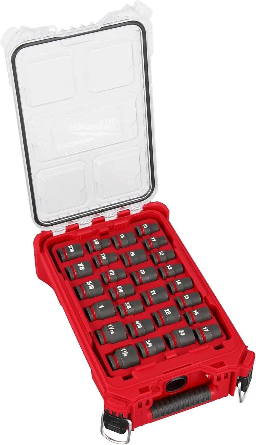 Milwaukee Shockwave Impact Duty Socket Set, 27-Piece, 1/2" Drive (Metric & SAE)