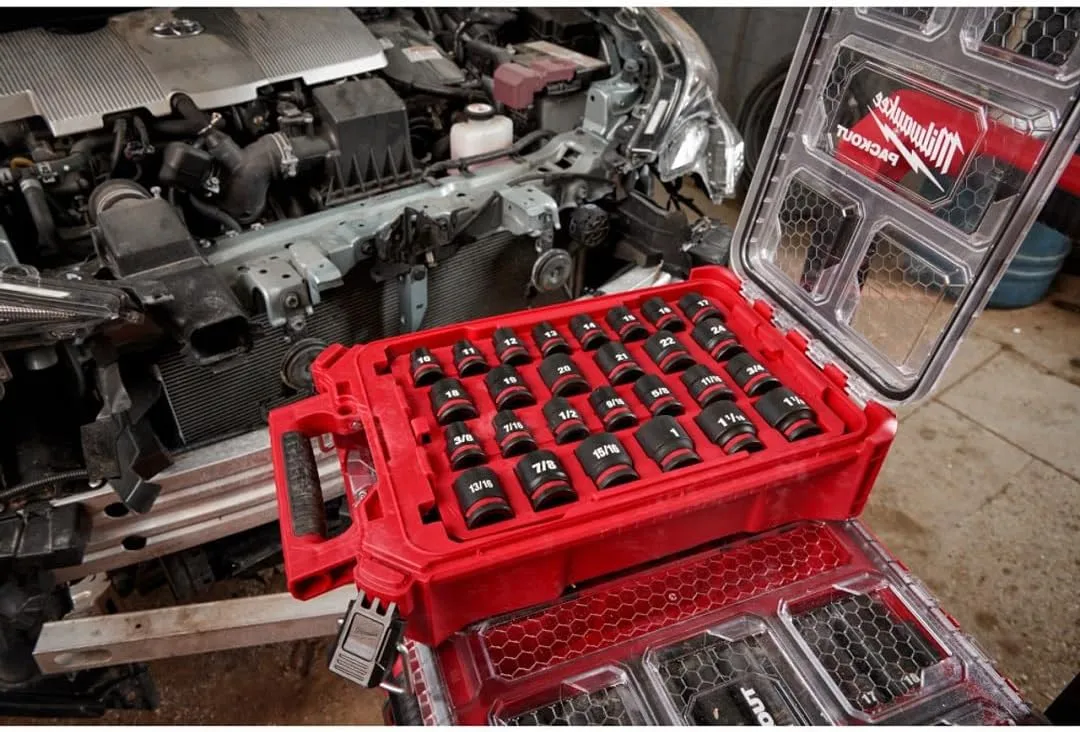 Milwaukee Shockwave Impact Duty Socket Set, 27-Piece, 1/2" Drive (Metric & SAE)