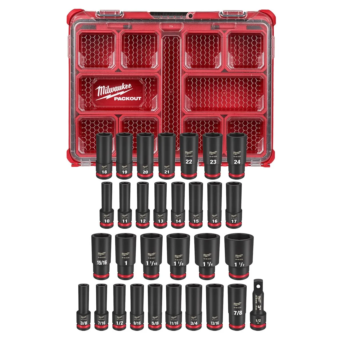 Milwaukee Electric - Shockwave Impact Duty. Socket 1/2. DR 31PC PACKOUT