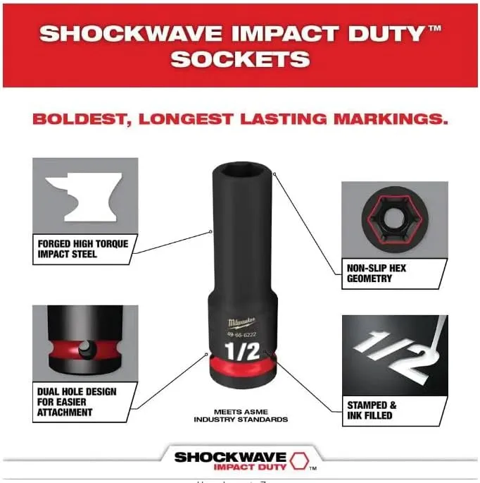 Milwaukee Electric - Shockwave Impact Duty. Socket 1/2. DR 31PC PACKOUT