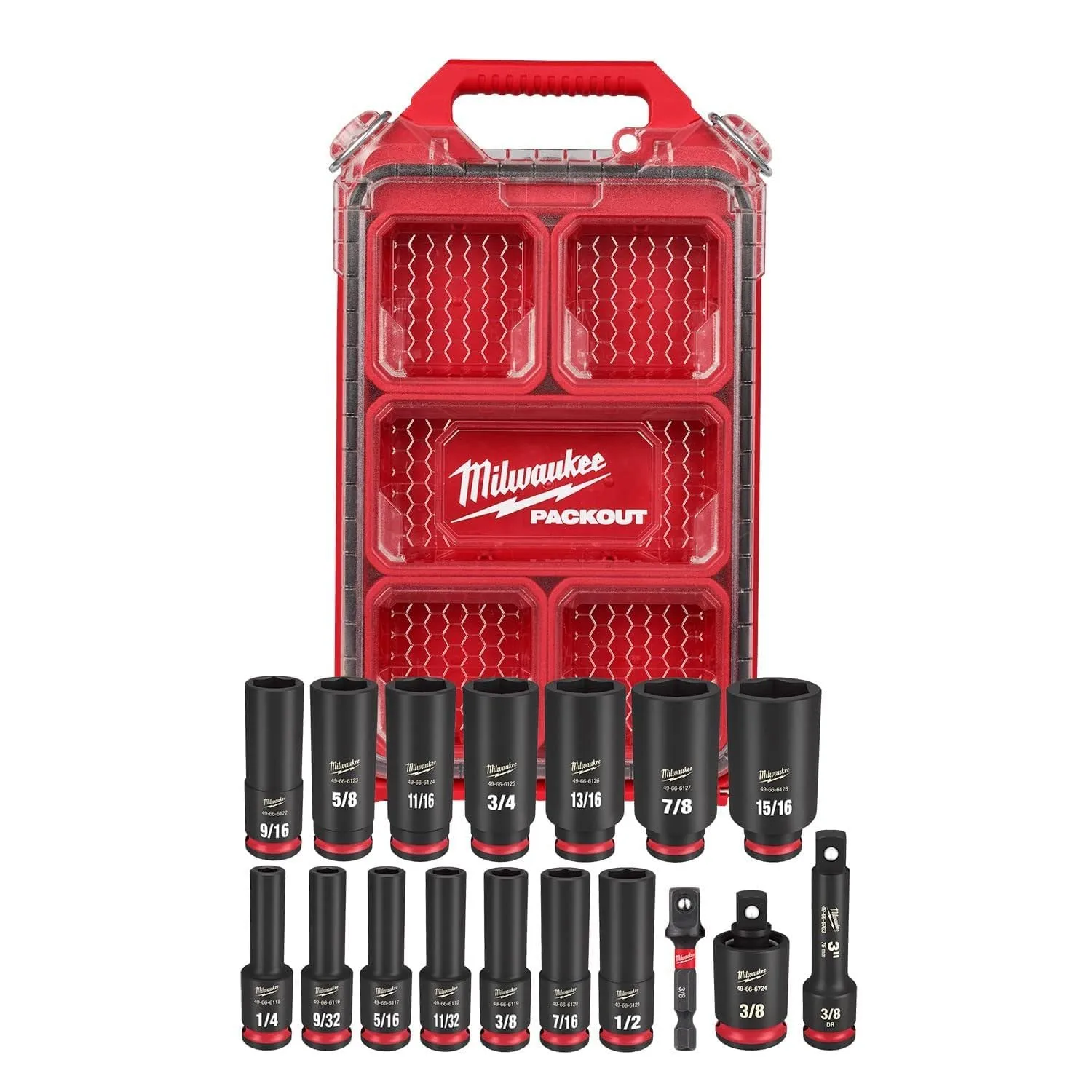 Milwaukee Shockwave Impact Duty Socket Set 3/8 Drive - 17PC SAE