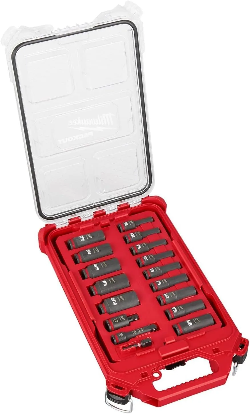 Milwaukee Shockwave Impact Duty Socket Set 3/8 Drive - 17PC SAE