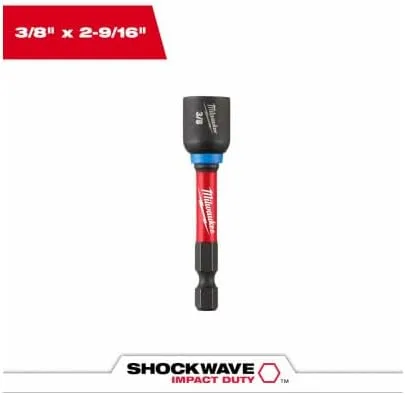 MILWAUKEE 49-66-4535 SHOCKWAVE 3/8 x 2-9/16 Magnetic Nutdriver