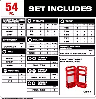 48-32-4010 for Milwaukee Shockwave Impact Duty Driver Bit Set 54Pc