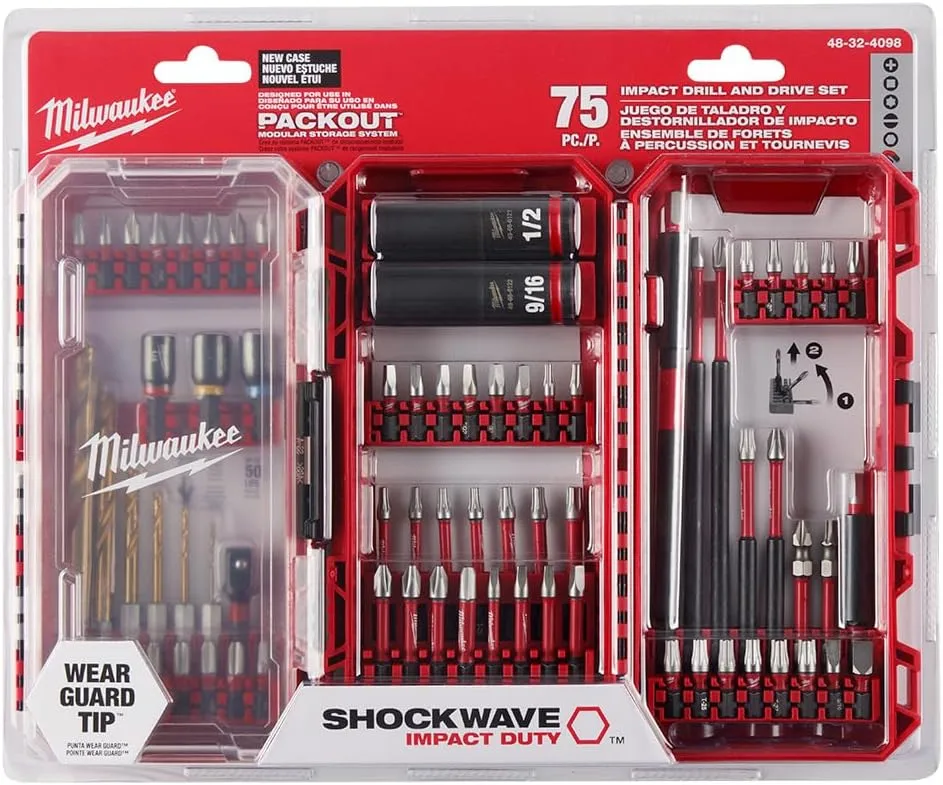 Milwaukee Shockwave Impact Duty Drill & Drive Bit Set, 75-Piece (48-32-4098)