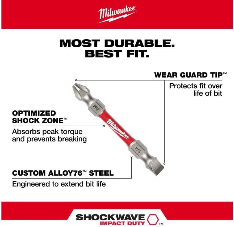 Milwaukee Shockwave T20/T25 Impact Double-Ended Bit - 48-32-4313