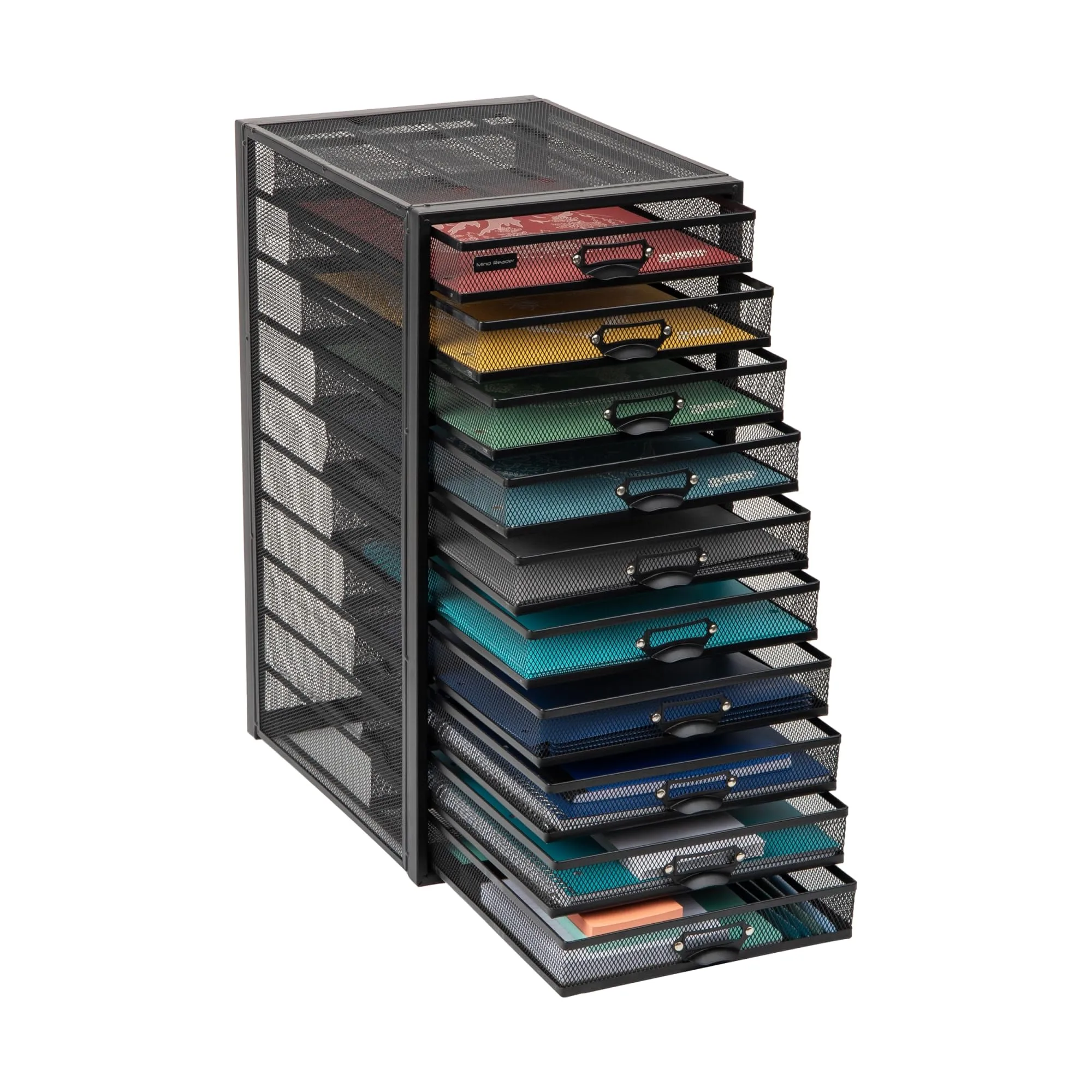 Mind Reader Metal Mesh Desk Organizer - Multi-Purpose Desktop File Storage
