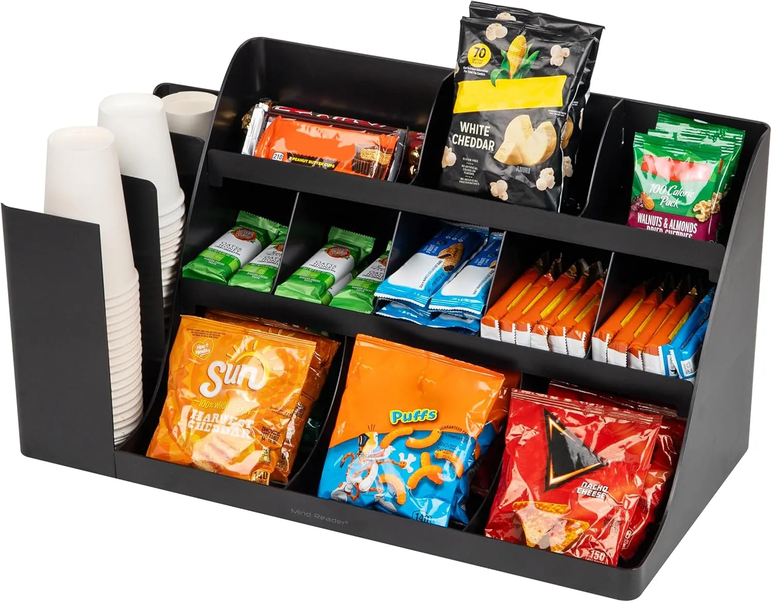 MIND READER 3-Tier 14-Compartment Countertop Organizer
