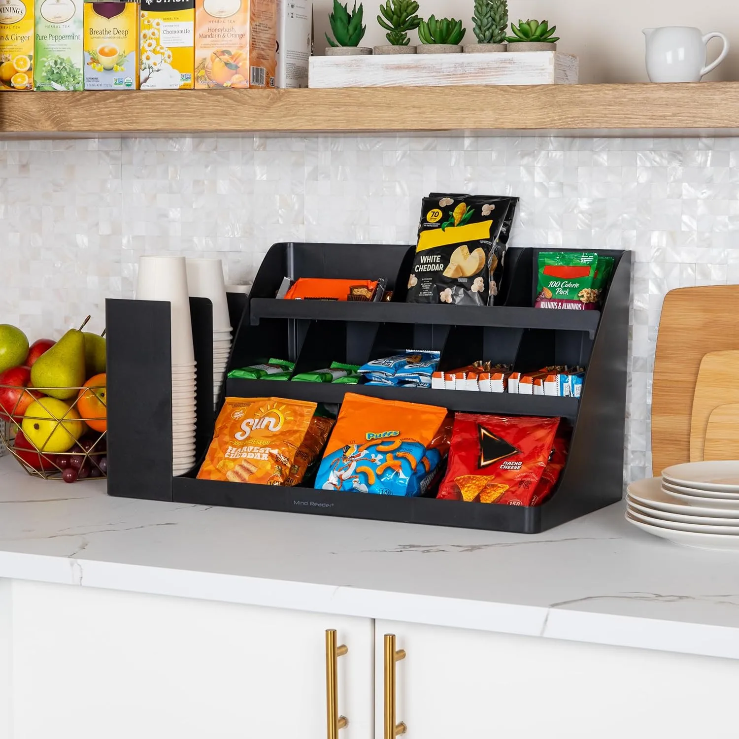 MIND READER 3-Tier 14-Compartment Countertop Organizer