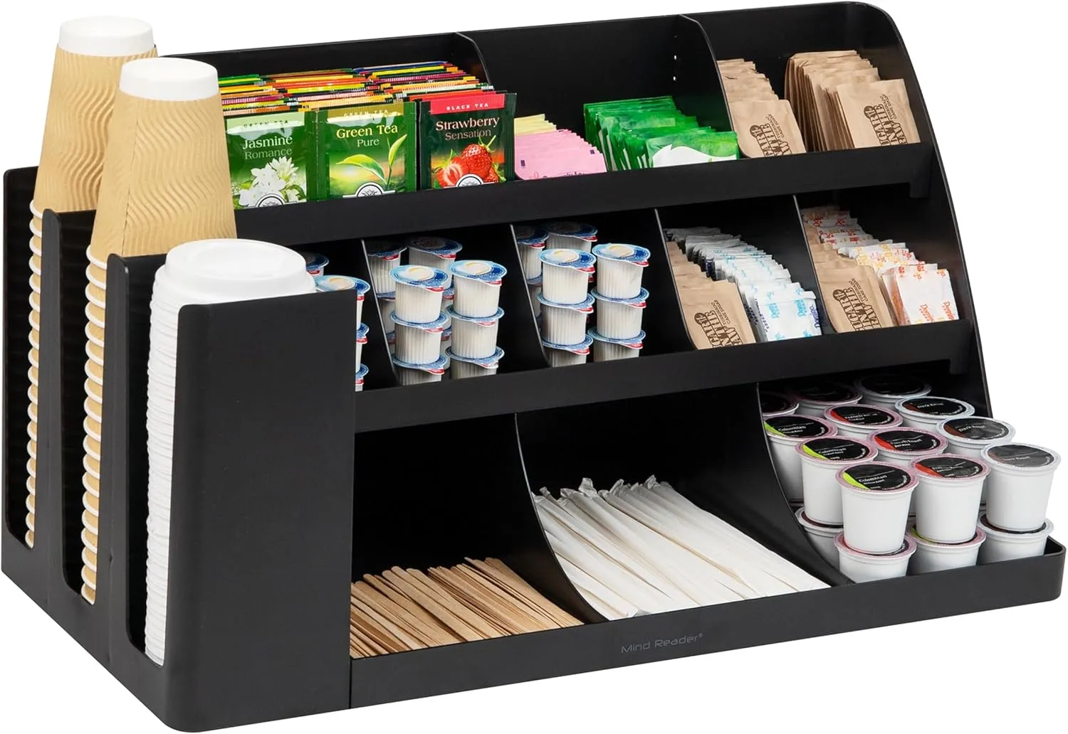 MIND READER 3-Tier 14-Compartment Countertop Organizer