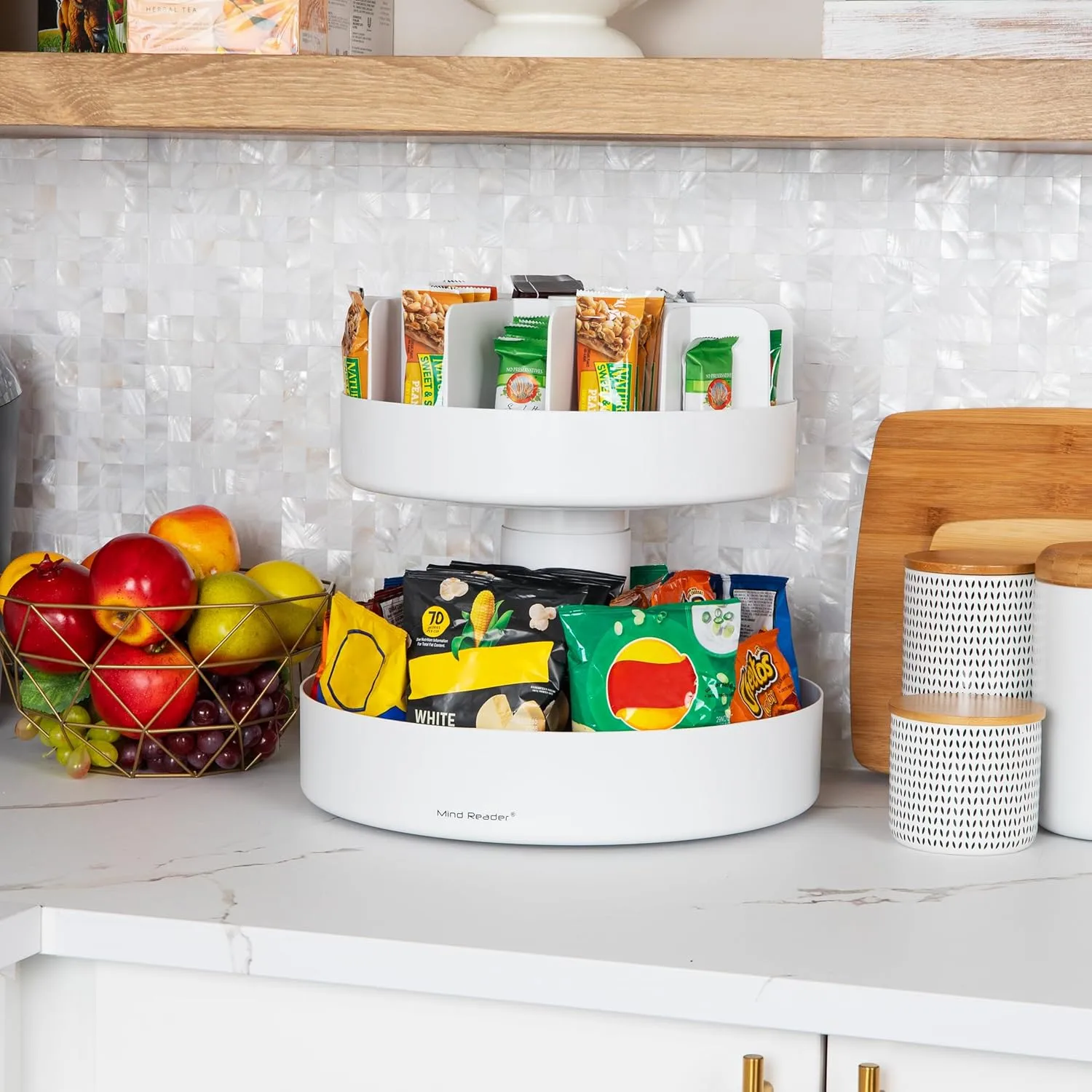 Mind Reader Rotating Snack Carousel Countertop Organizer