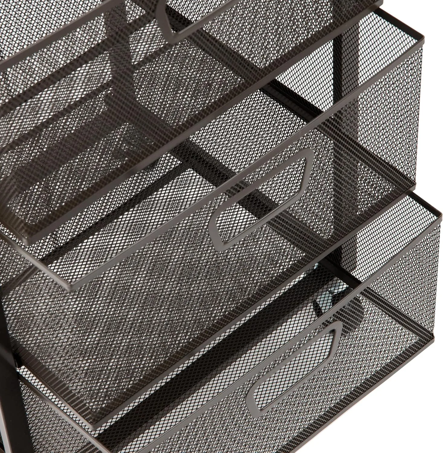 Mind Reader Cart with Drawers, Office Organizer, Storage, Bathroom, Metal Mesh, 15.75"L x 13"W x 24.25"H