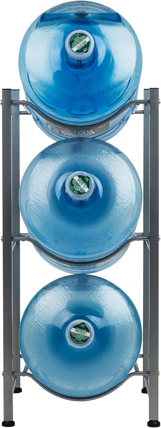 MIND READER 5 Gallon Water Jug Stand, Water Bottle Holder, Water Cooler Rack, Metal, Silver