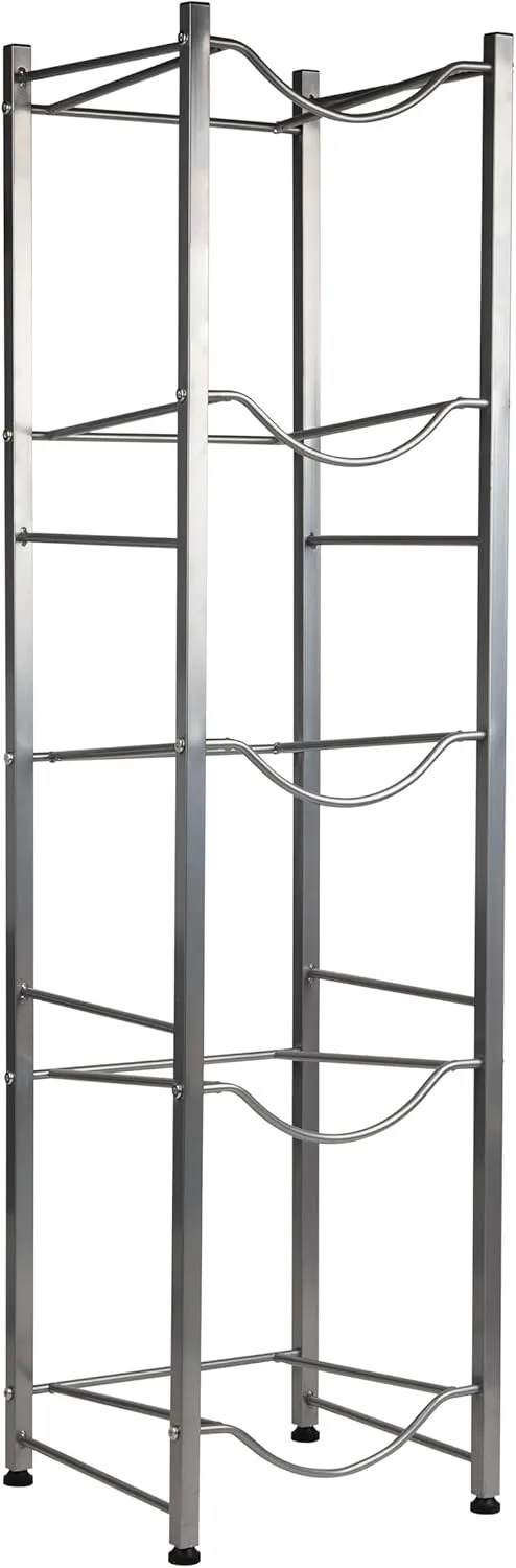 MIND READER 5 Gallon Water Jug Stand, Water Bottle Holder, Water Cooler Rack, Metal, Silver