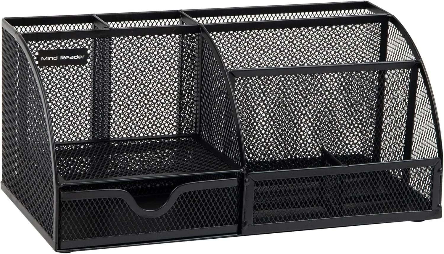 Mind Reader Desktop Organizer, Metal Mesh 7-Compartment