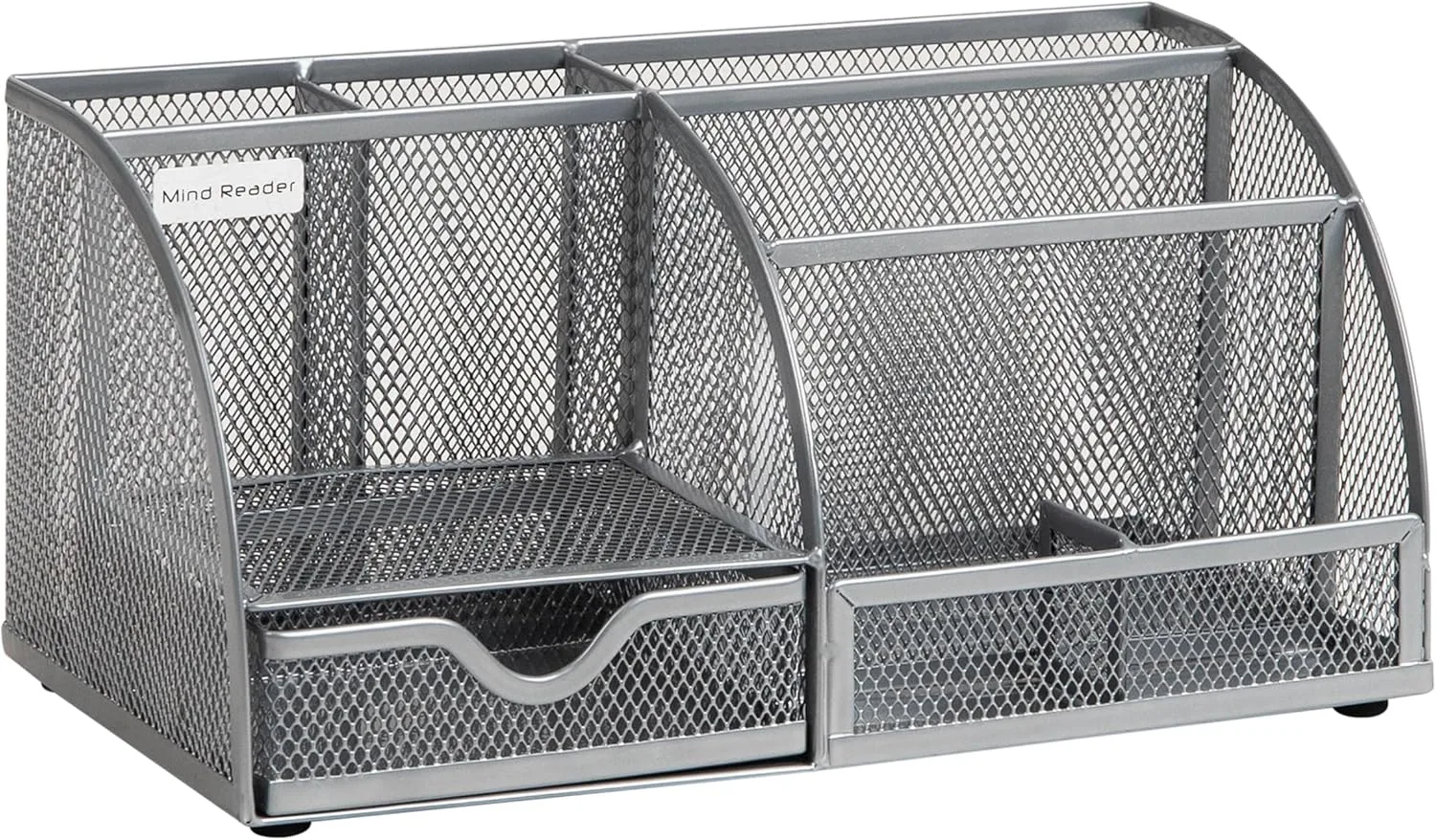 Mind Reader Desktop Organizer, Metal Mesh 7-Compartment