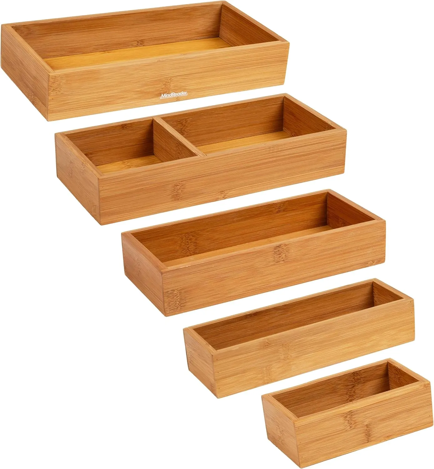 MIND READER Drawer Organizer Set, Multi-Piece Storage Trays for Kitchen, Bathroom, Office & More