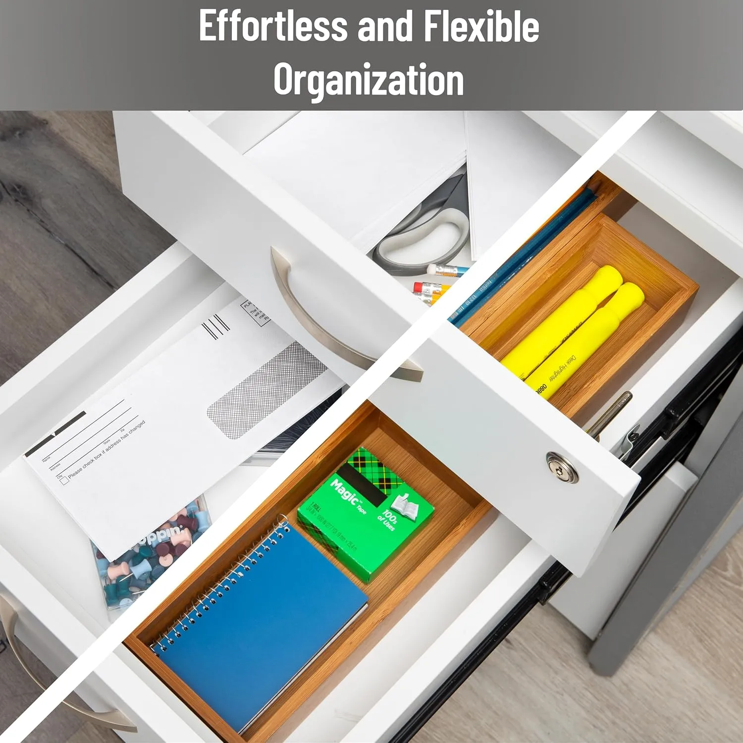 MIND READER Drawer Organizer Set, Multi-Piece Storage Trays for Kitchen, Bathroom, Office & More