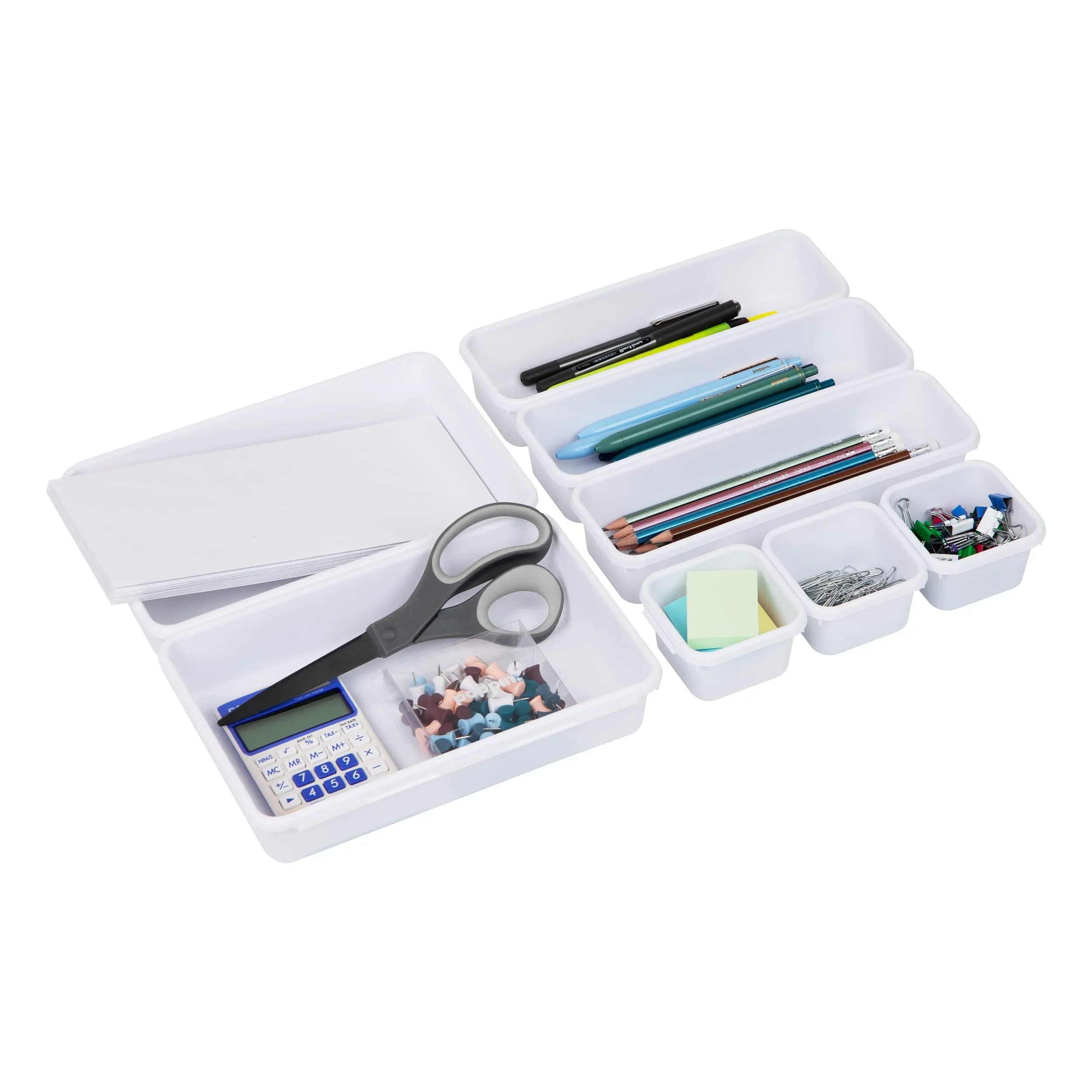 MIND READER Drawer Organizer Set, Multi-Piece Storage Trays for Kitchen, Bathroom, Office & More