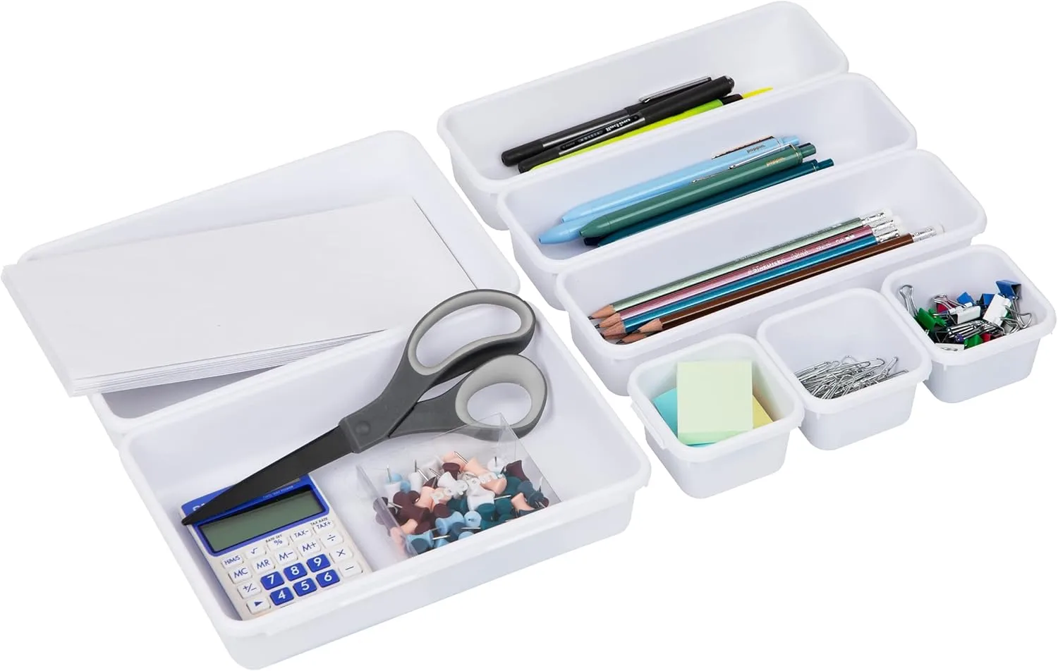 MIND READER Drawer Organizer Set, Multi-Piece Storage Trays for Kitchen, Bathroom, Office & More