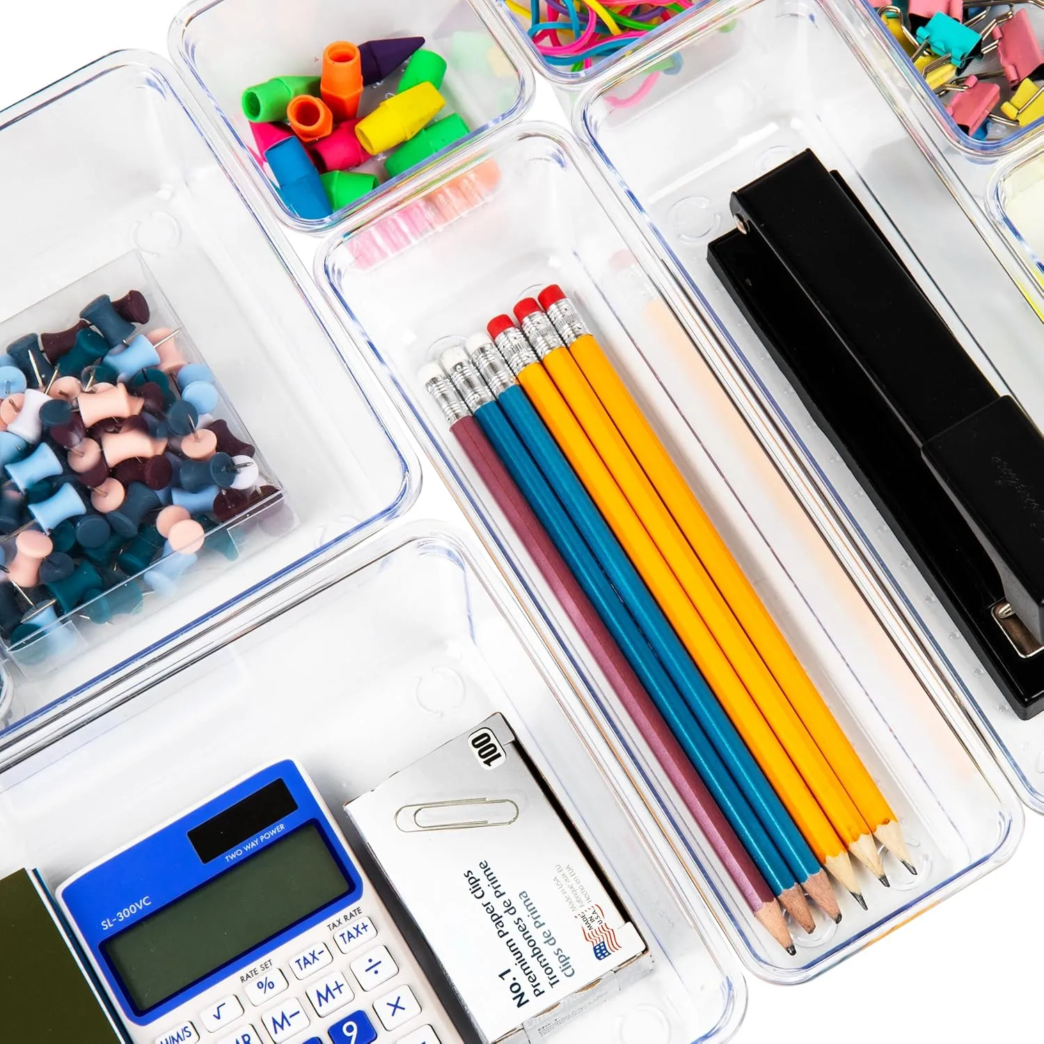 MIND READER Drawer Organizer Set, Multi-Piece Storage Trays for Kitchen, Bathroom, Office & More