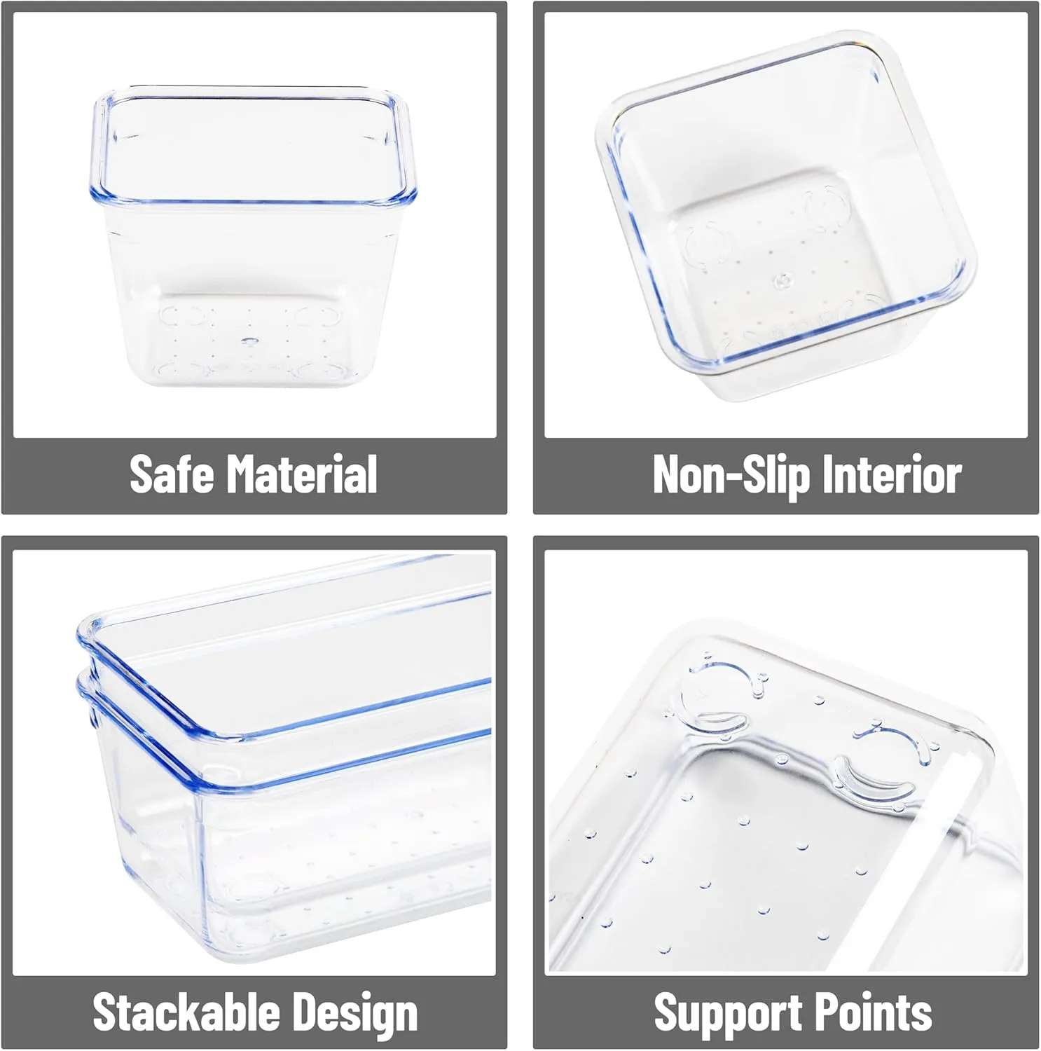 MIND READER Drawer Organizer Set, Multi-Piece Storage Trays for Kitchen, Bathroom, Office & More