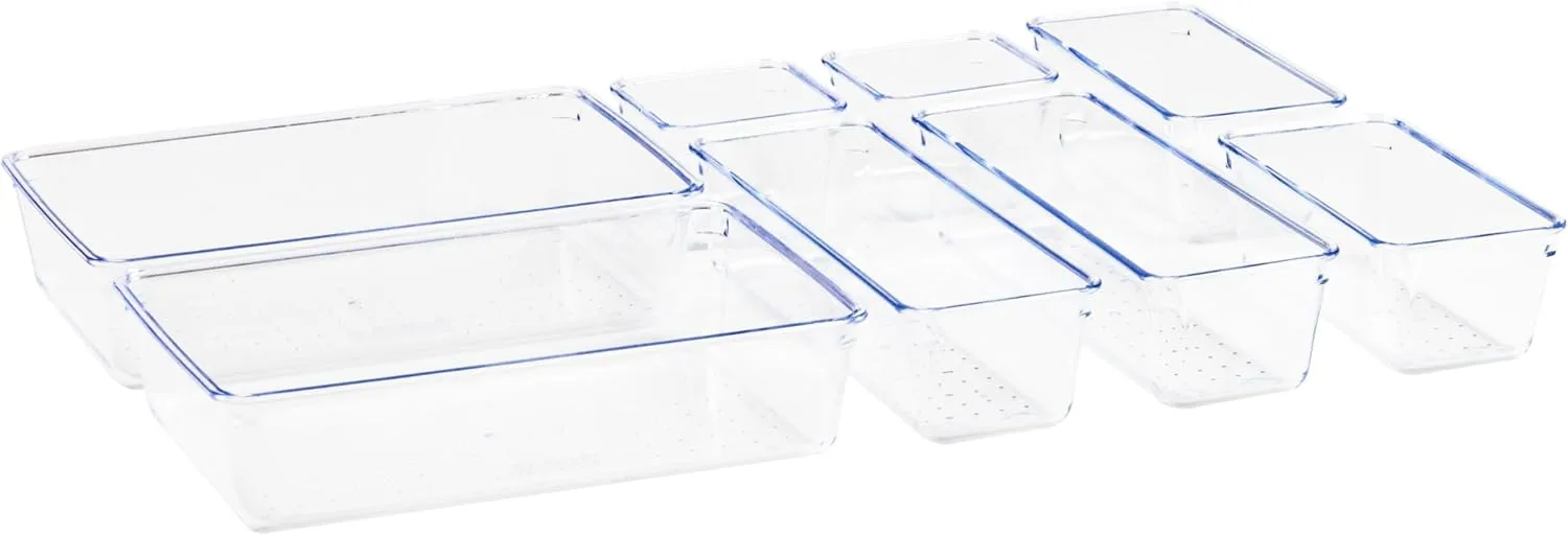 MIND READER Drawer Organizer Set, Multi-Piece Storage Trays for Kitchen, Bathroom, Office & More