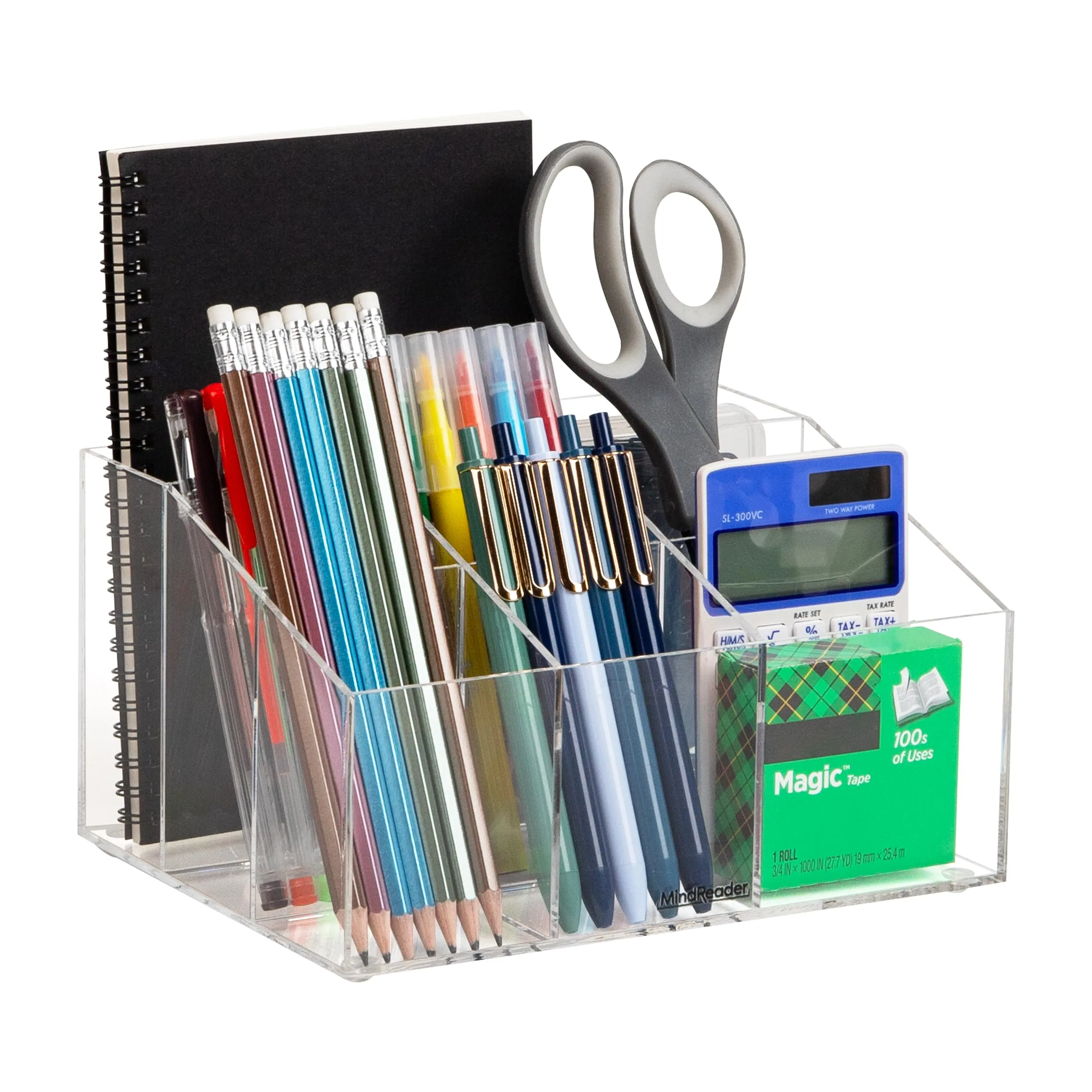 MIND READER Acrylic Desktop Organizer, Clear