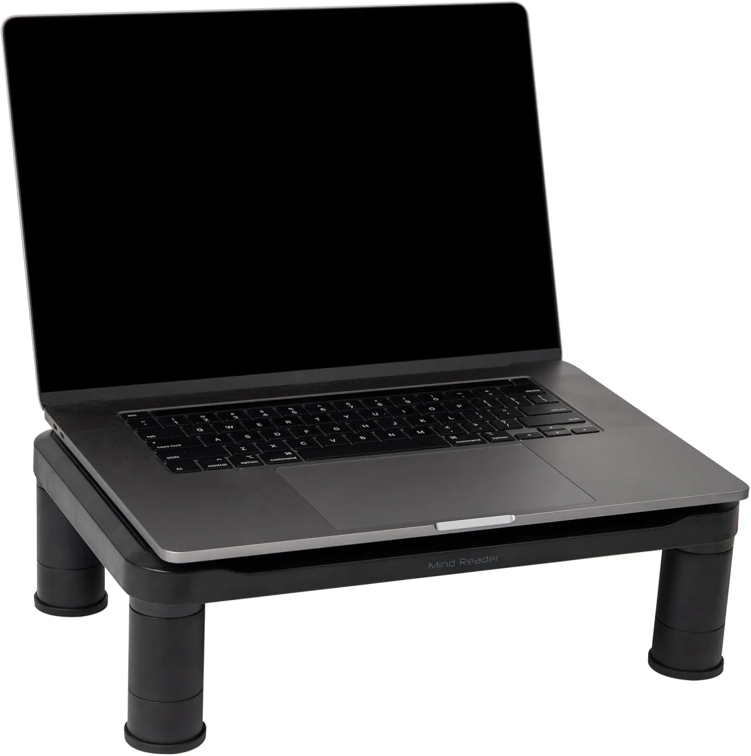 Mind Reader Monitor Stand, Height Adjustable, Laptop, Computer, Riser, Office, 15"L x 9.5"W x 4.25"H, Set of 2