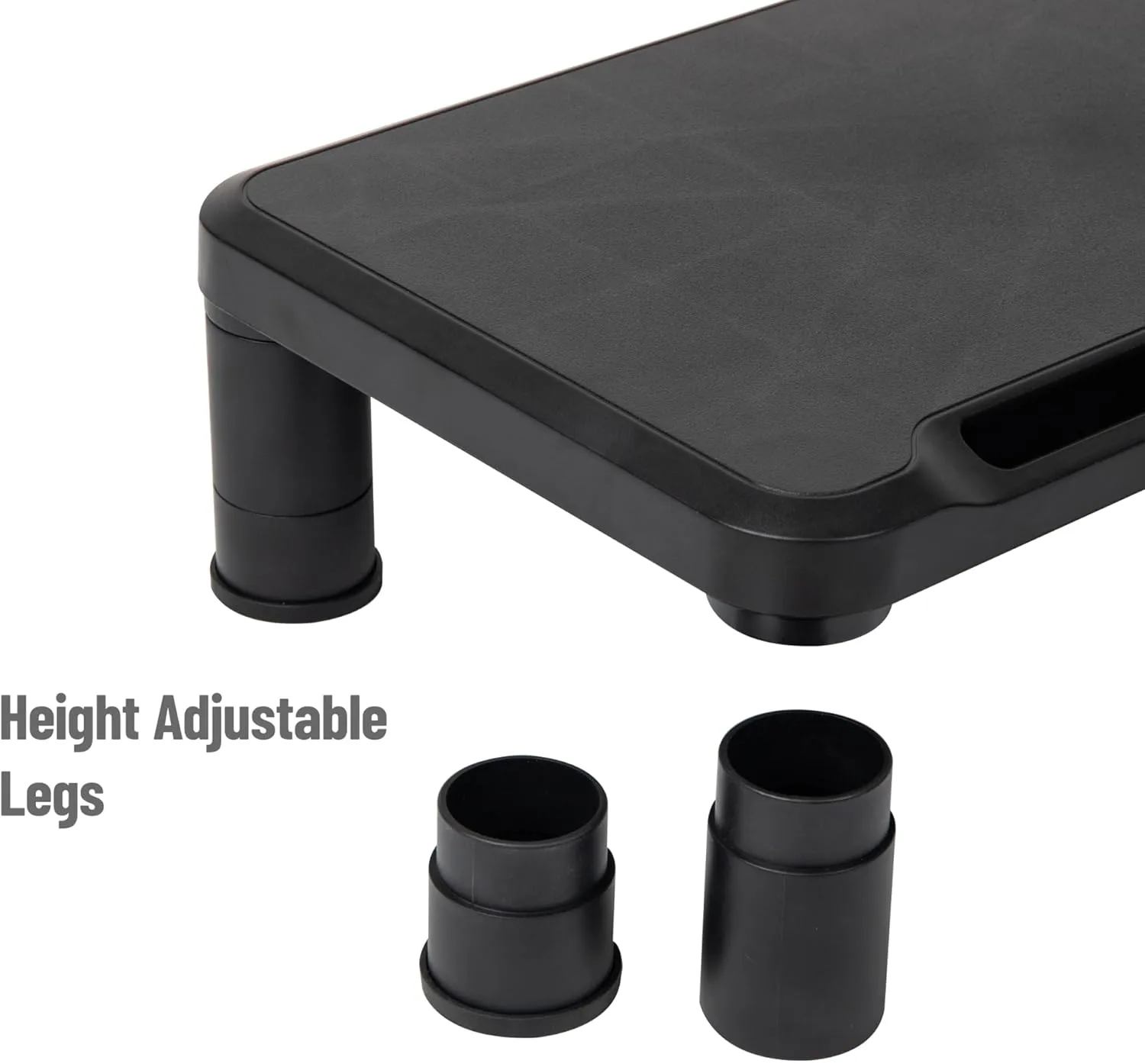 Mind Reader Monitor Stand, Height Adjustable, Laptop, Computer, Riser, Office, 15"L x 9.5"W x 4.25"H, Set of 2
