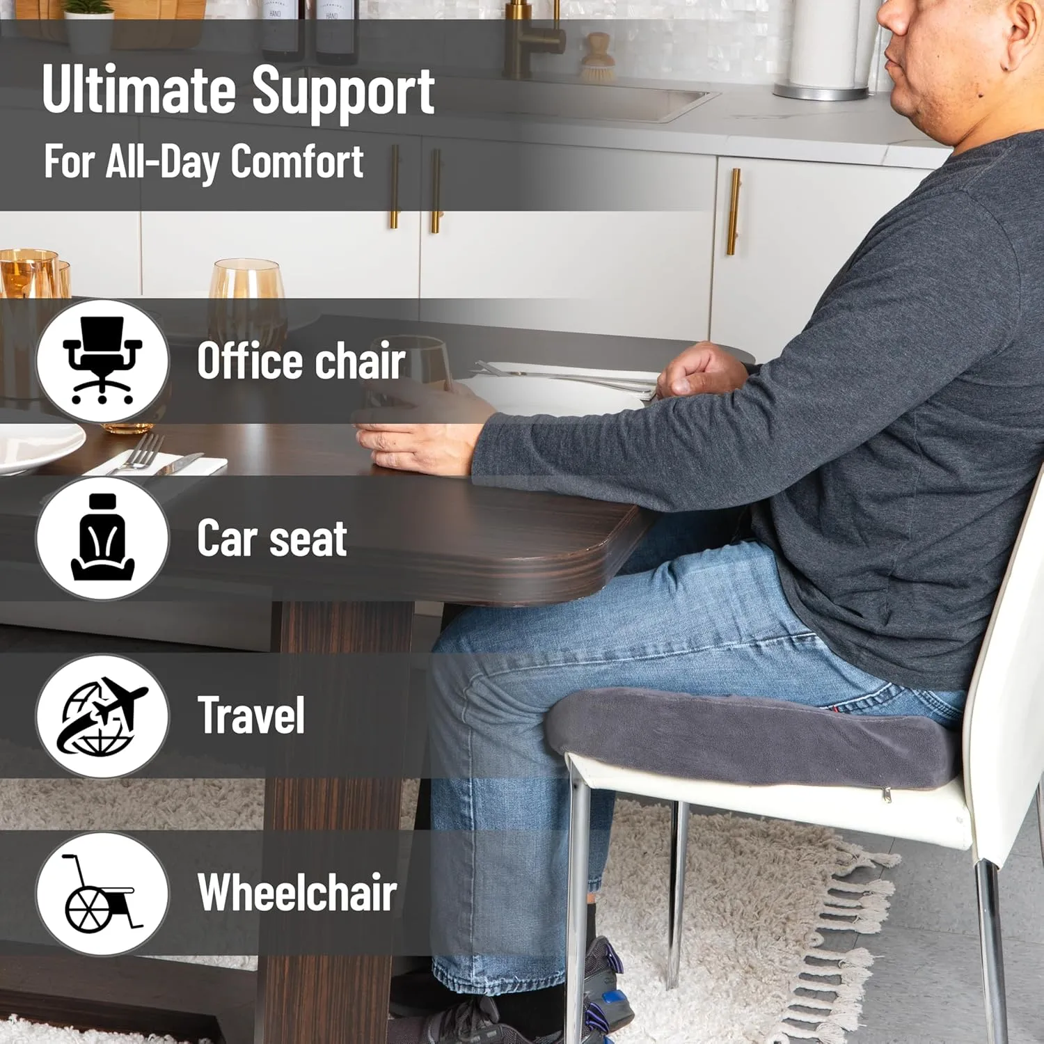 Mind Reader Air-Cloud Memory Foam Seat Cushion