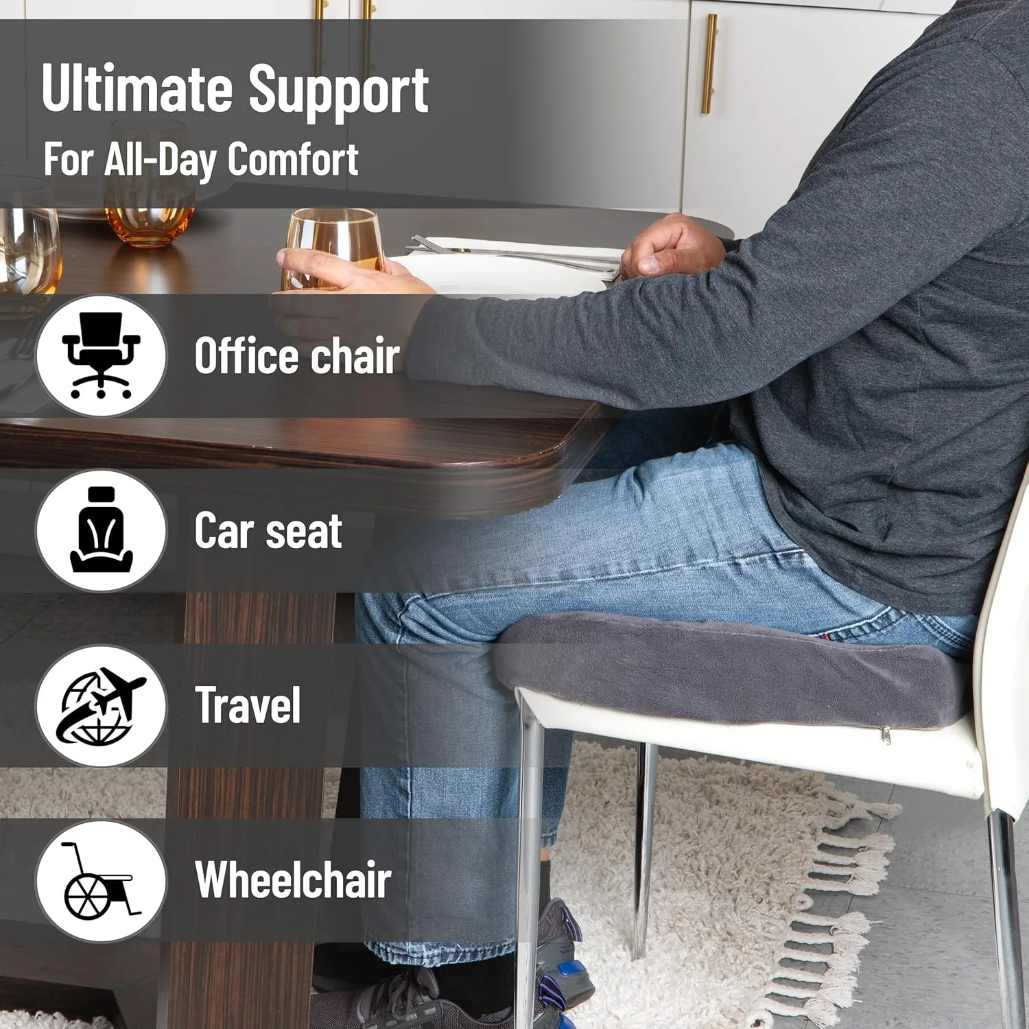 Mind Reader Air-Cloud Memory Foam Seat Cushion