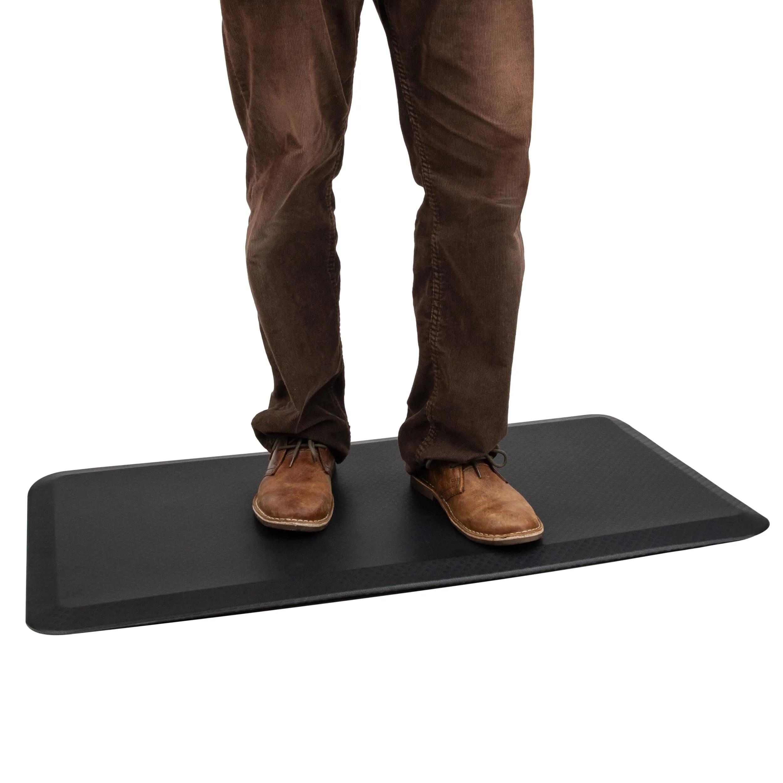 Mind Reader Anti Fatigue Kitchen Mat, Standing Desk Mat, Cushioned Mat, Office, Kitchen, Rubber, 19.5 x 35.25 x 1, Black