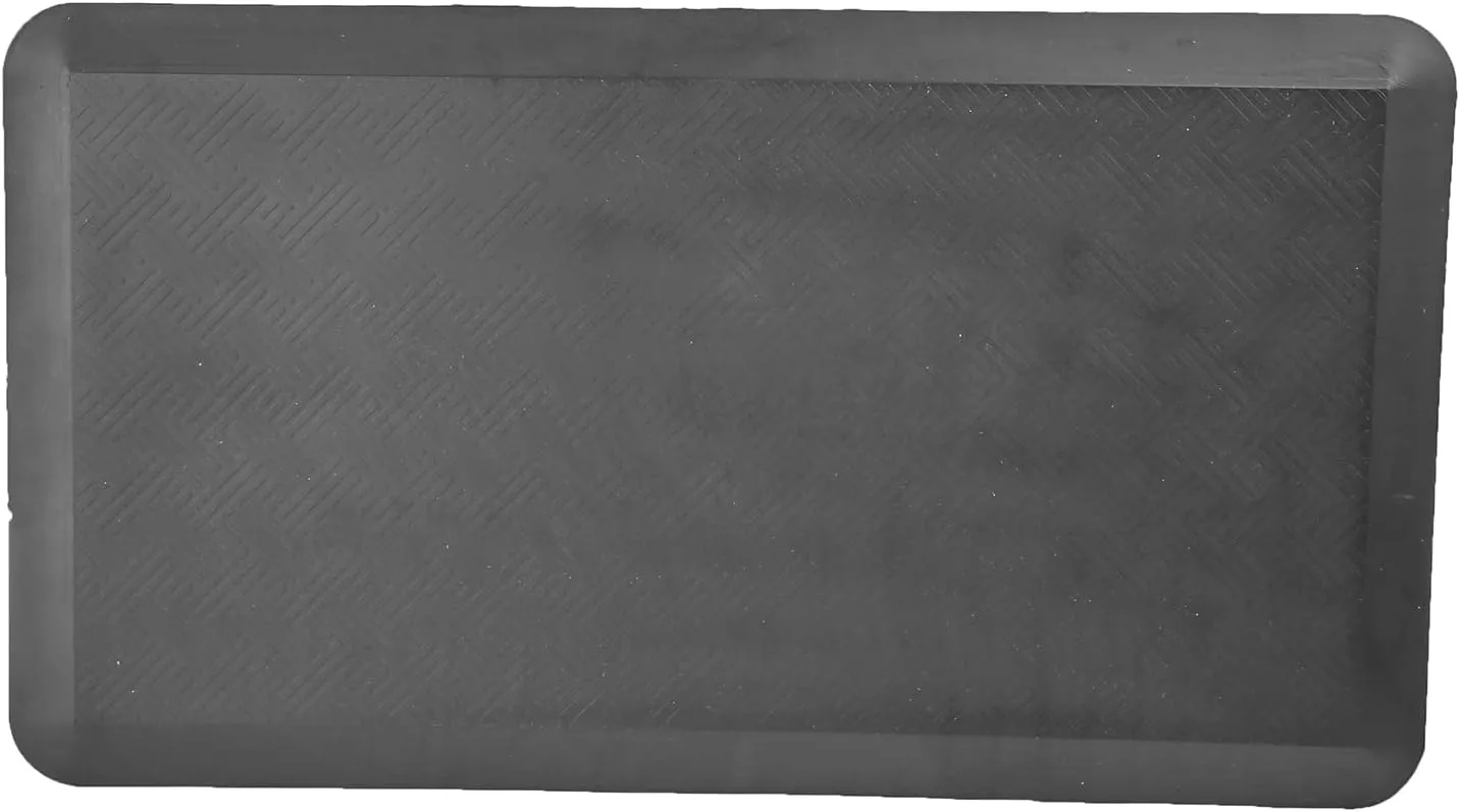 Mind Reader Anti Fatigue Kitchen Mat, Standing Desk Mat, Cushioned Mat, Office, Kitchen, Rubber, 19.5 x 35.25 x 1, Black