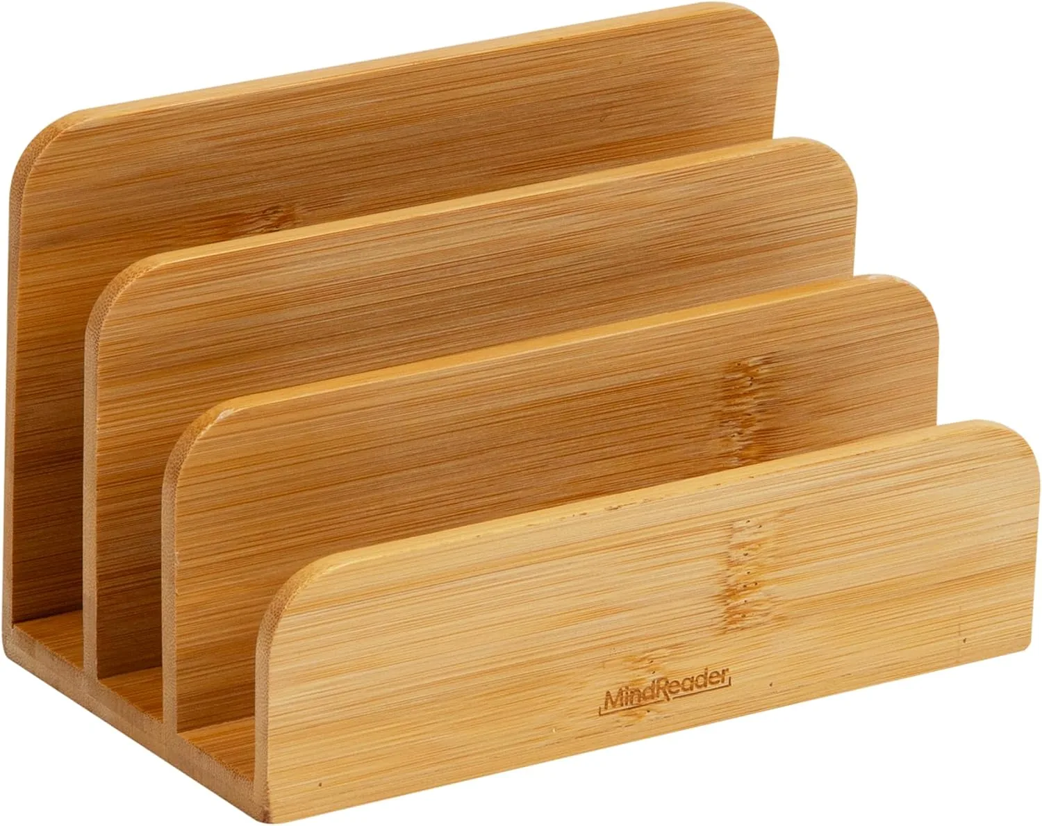 MIND READER Bamboo Desktop Organizer Office Storage
