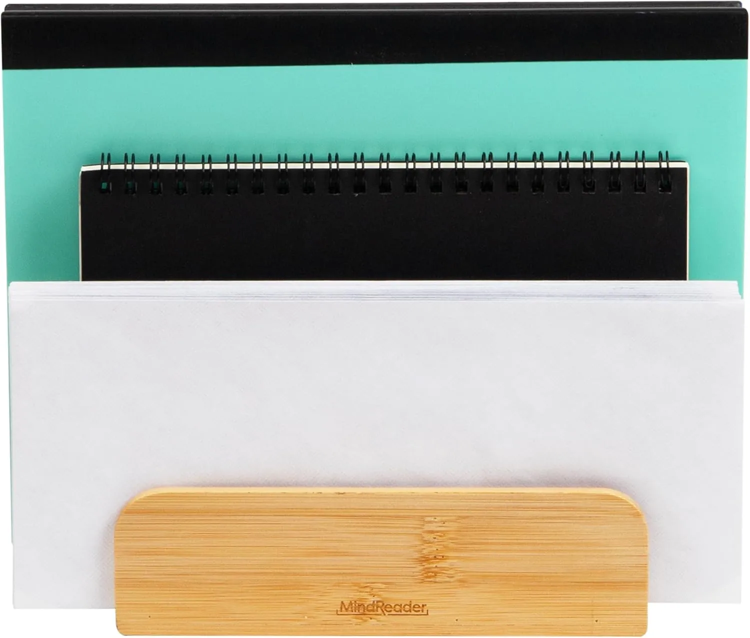 MIND READER Bamboo Desktop Organizer Office Storage