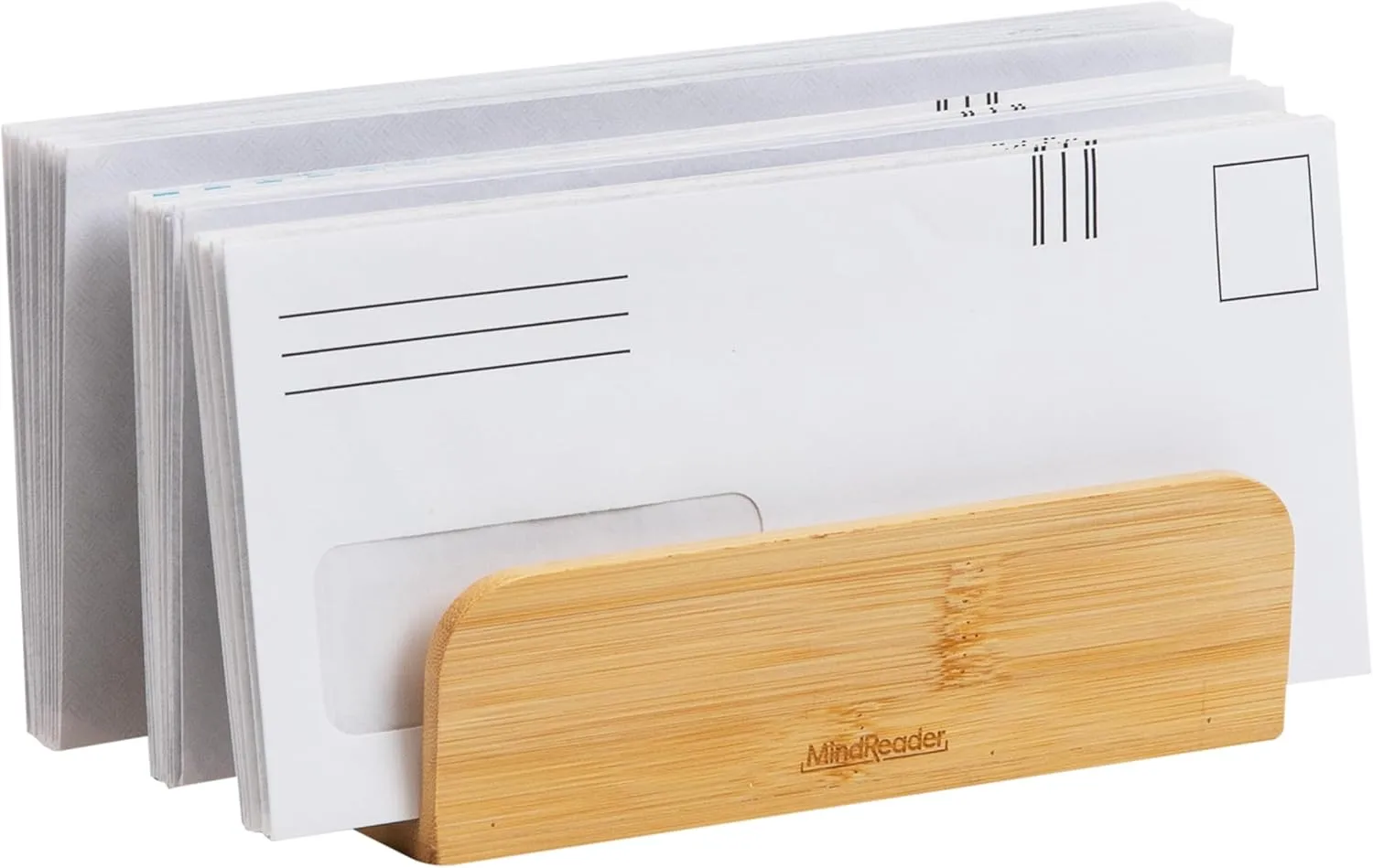 MIND READER Bamboo Desktop Organizer Office Storage