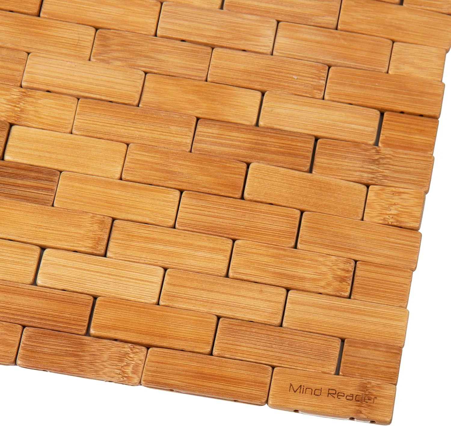 Mind Reader Bath Mat, Shower Mat, Bathtub Mat, Bathroom Accessory, Wood/Rayon from Bamboo, 23.5"L x 16.5"W x 0.4"H, Brown