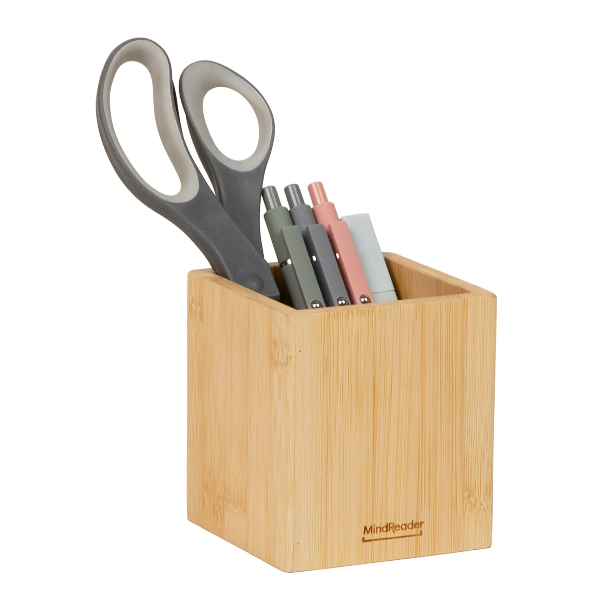 MIND READER Bamboo Desktop Organizer Office Storage