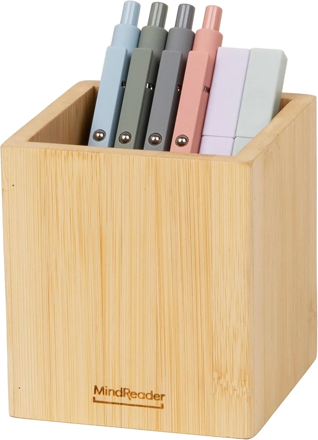 MIND READER Bamboo Desktop Organizer Office Storage