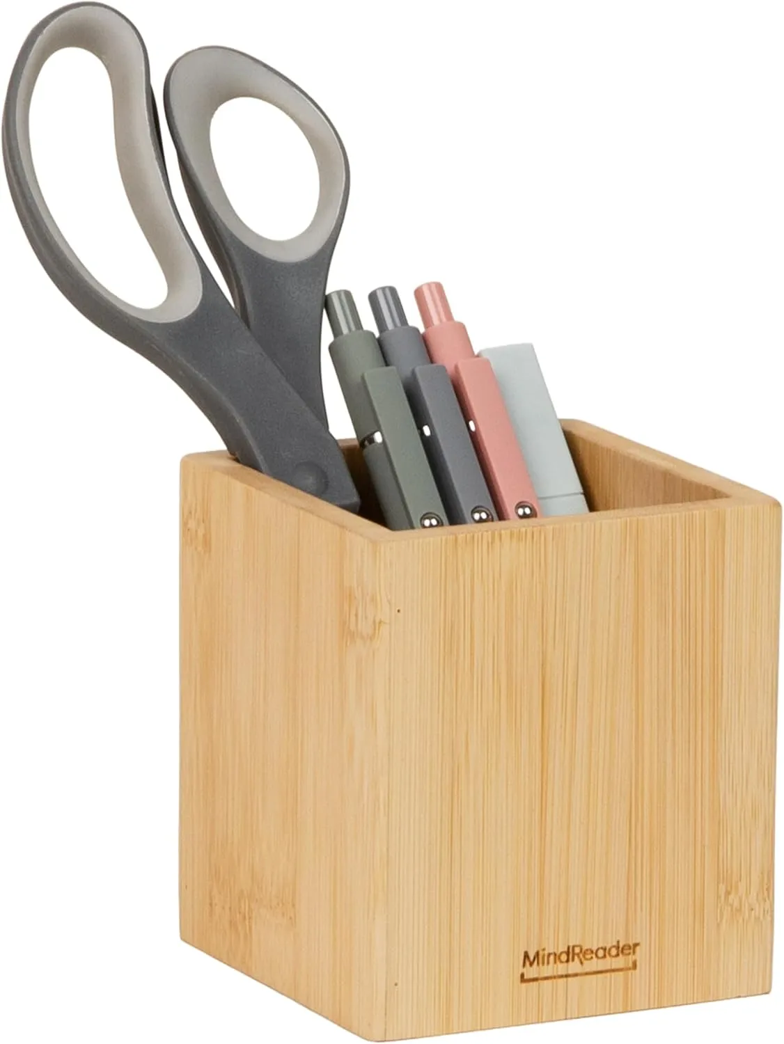 MIND READER Bamboo Desktop Organizer Office Storage