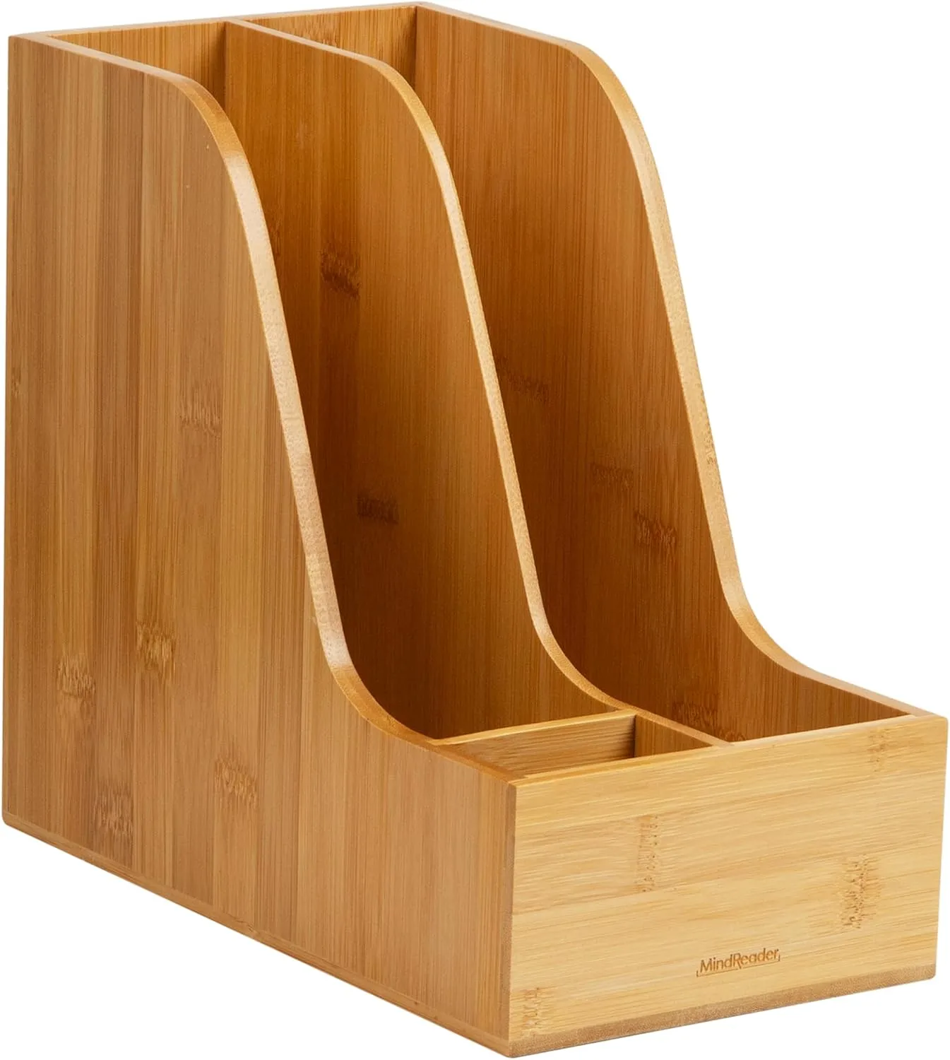 MIND READER Bamboo Desktop Organizer Office Storage