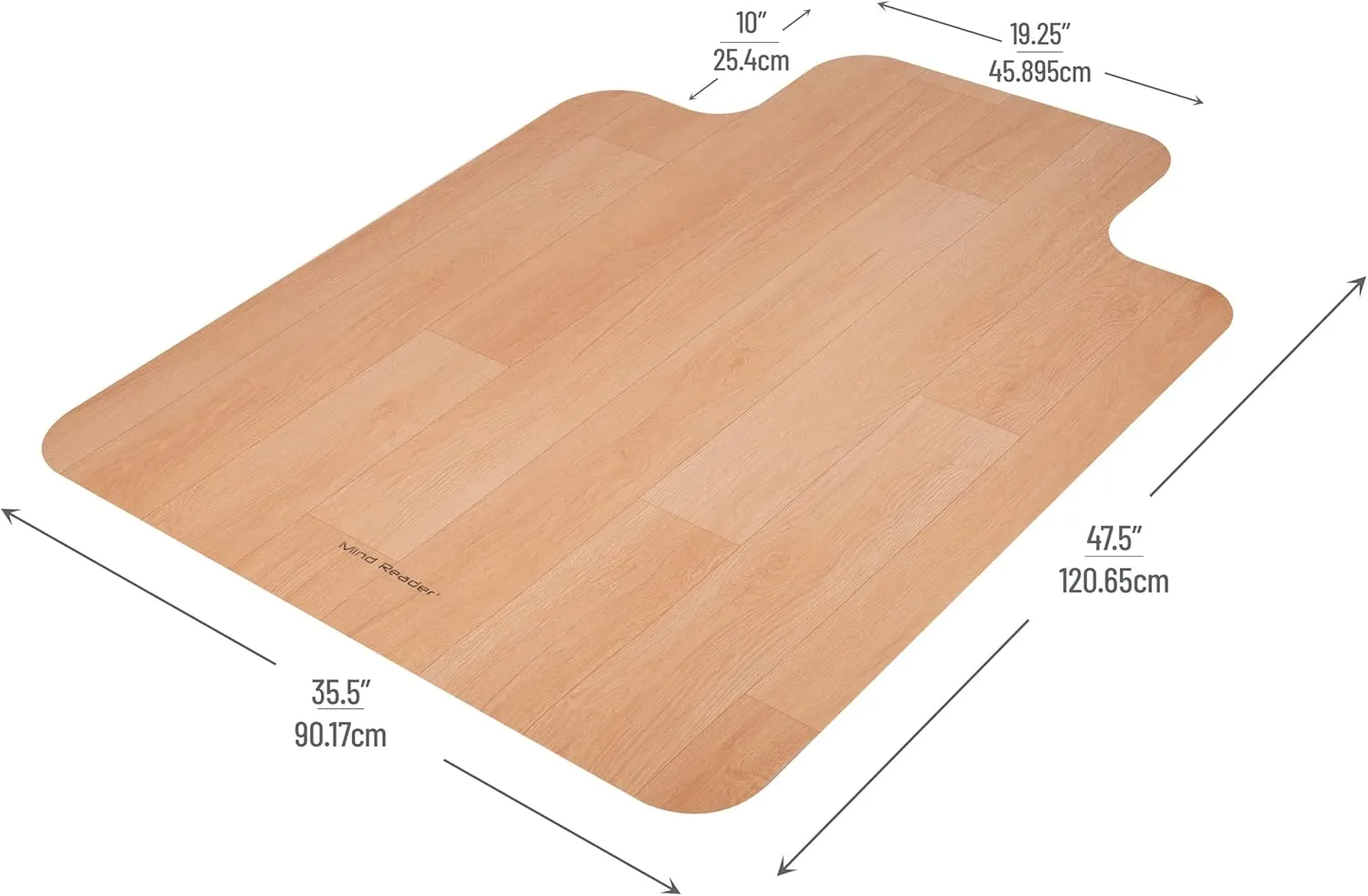 MIND READER Office Chair Mat, PVC Under Desk Floor Protector