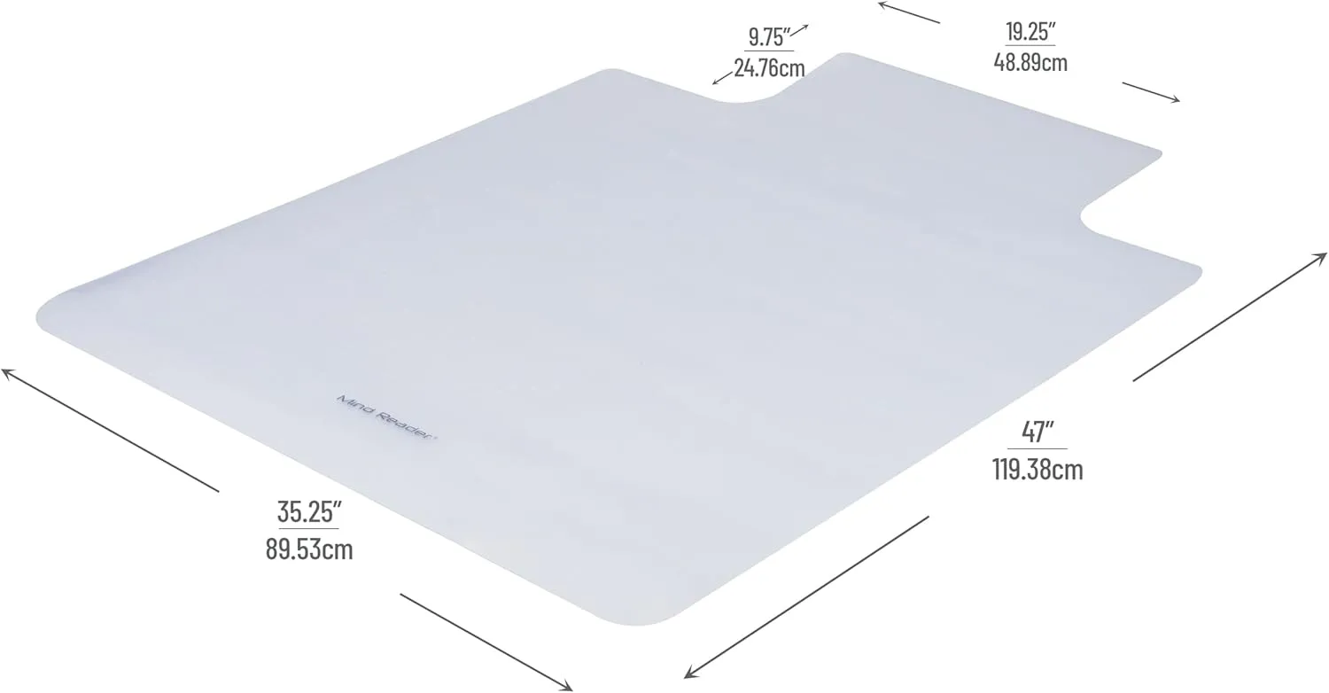 MIND READER Office Chair Mat, PVC Under Desk Floor Protector