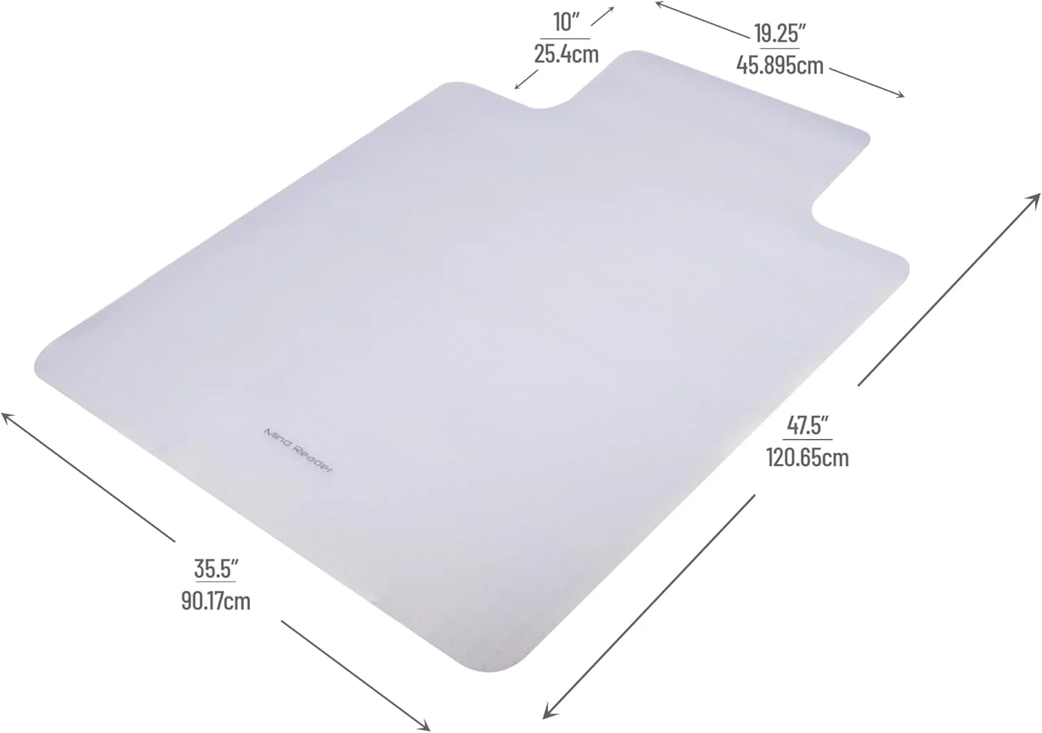 Mind Reader Office Chair Mat for Carpet – Heavy Duty PVC Floor Protector, Transparent Chair Mat for Carpeted Floors